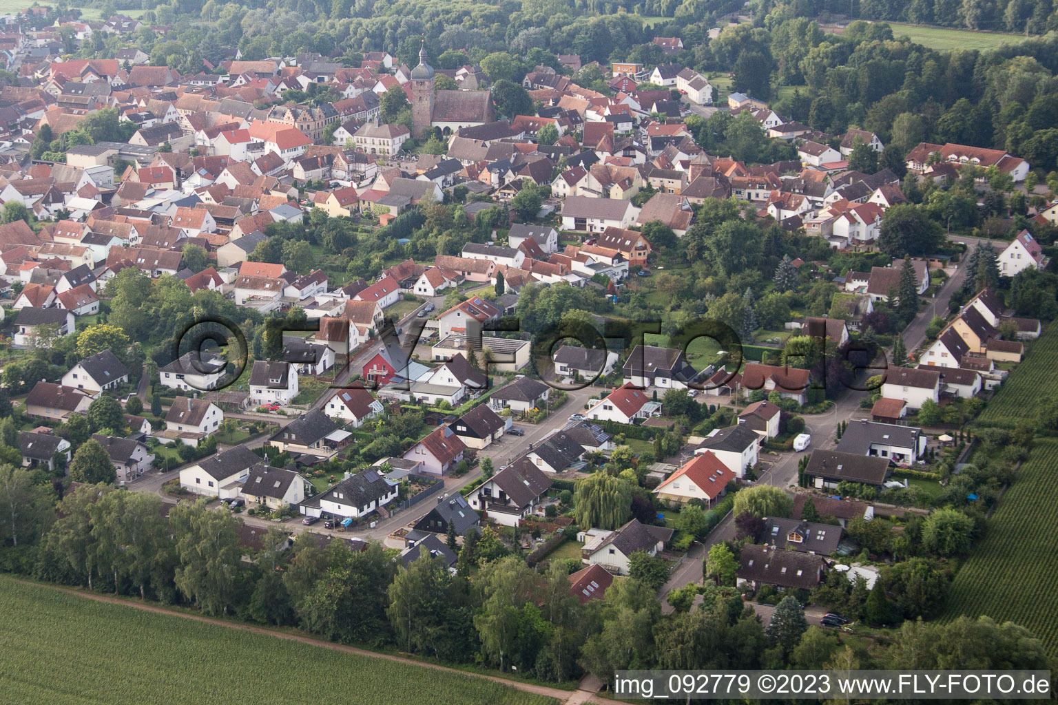 Billigheim-Ingenheim, Maxburgstr im Bundesland Rheinland-Pfalz, Deutschland von oben