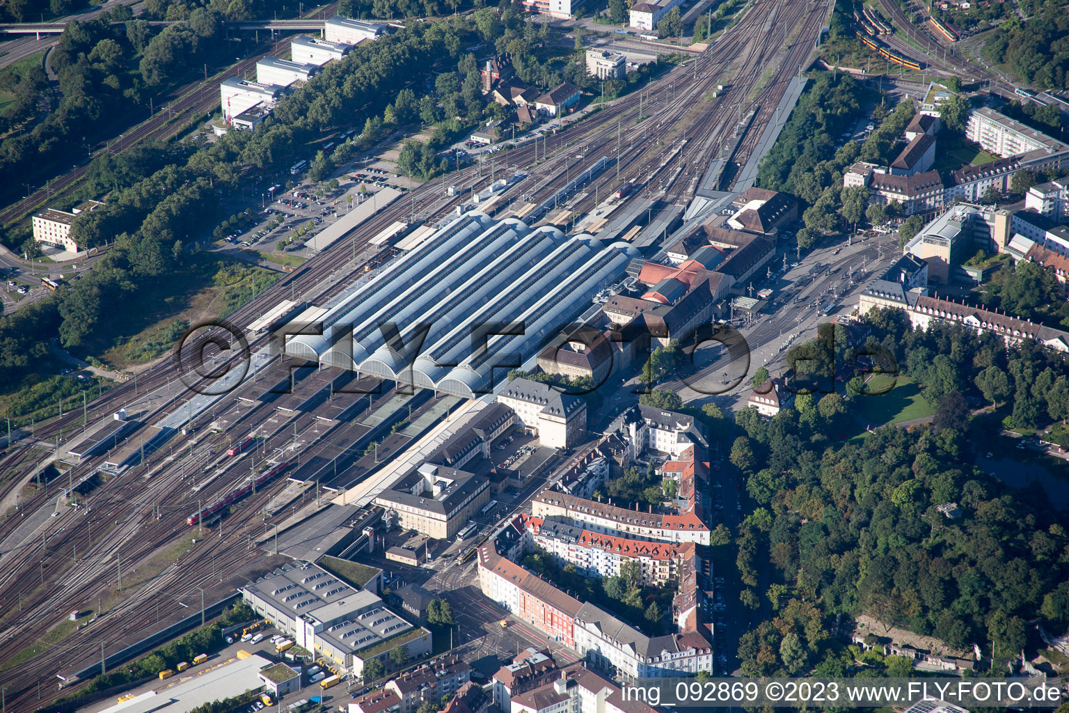 Karlsruhe, Hauptbahnhof im Ortsteil Südweststadt im Bundesland Baden-Württemberg, Deutschland