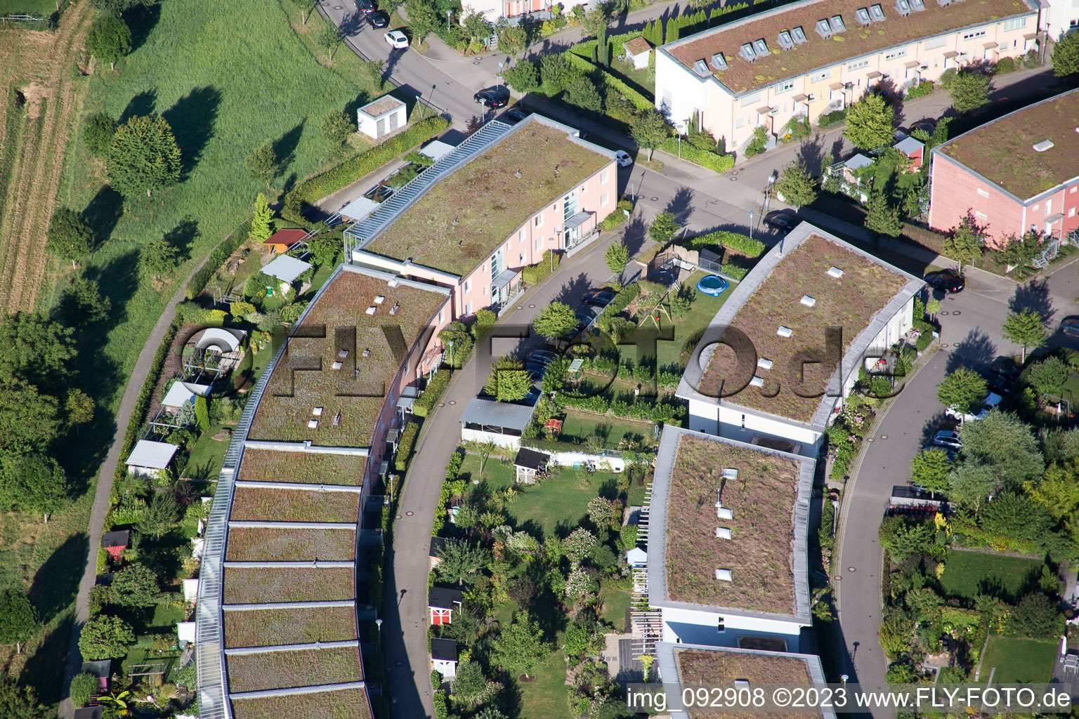 Ortsteil Hohenwettersbach in Karlsruhe im Bundesland Baden-Württemberg, Deutschland aus der Luft