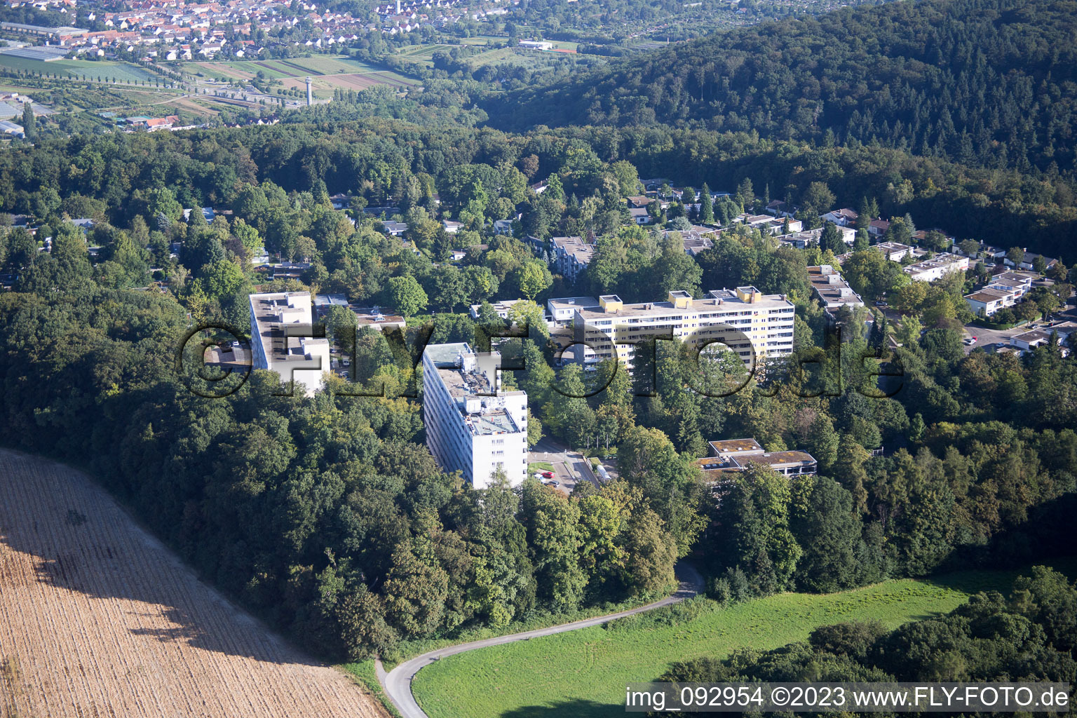 Ortsteil Durlach in Karlsruhe im Bundesland Baden-Württemberg, Deutschland von einer Drohne aus