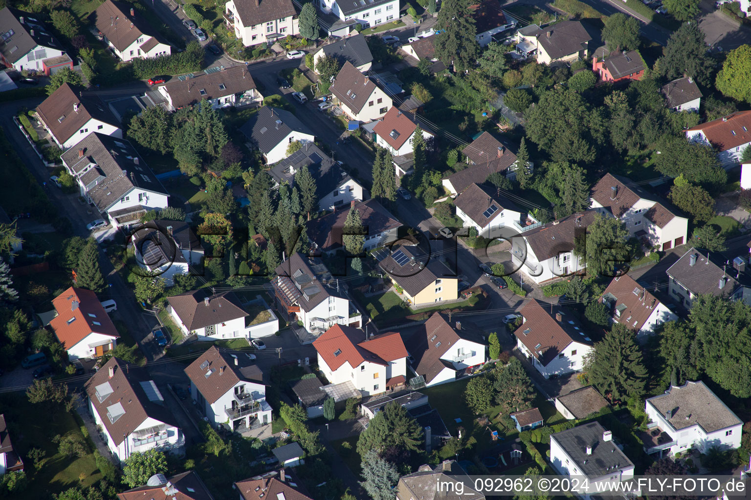 Luftbild von Siedlungsgebiet im Ortsteil Wolfartsweier in Karlsruhe im Bundesland Baden-Württemberg, Deutschland