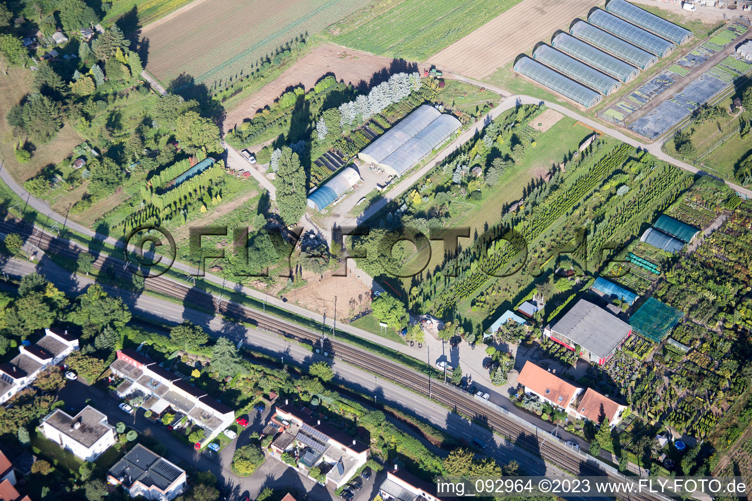 Ortsteil Durlach in Karlsruhe im Bundesland Baden-Württemberg, Deutschland von der Drohne aus gesehen
