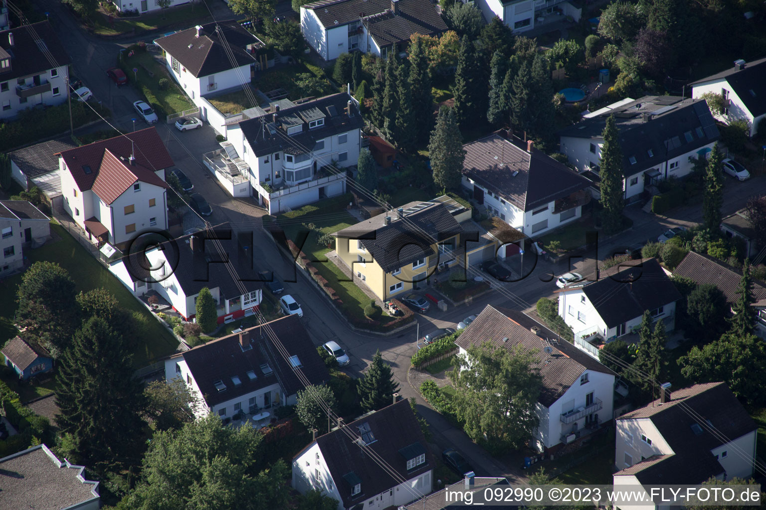Ortsteil Durlach in Karlsruhe im Bundesland Baden-Württemberg, Deutschland aus der Luft