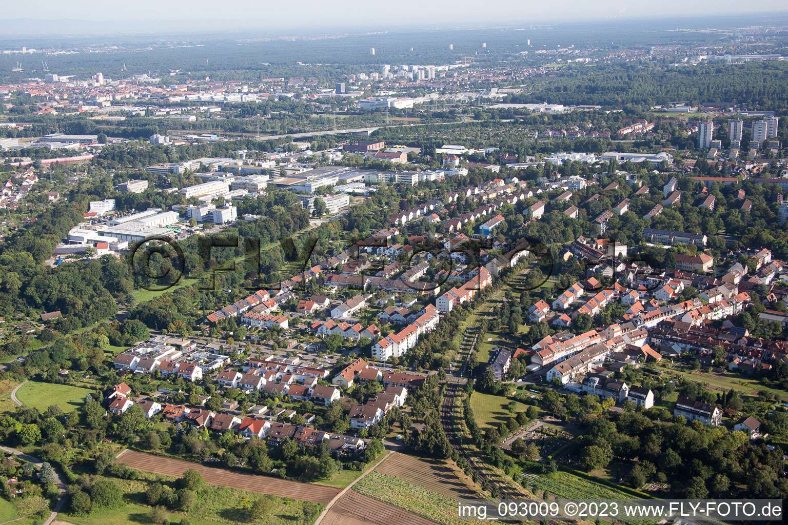 Luftbild von Durlach Aue in Karlsruhe im Bundesland Baden-Württemberg, Deutschland