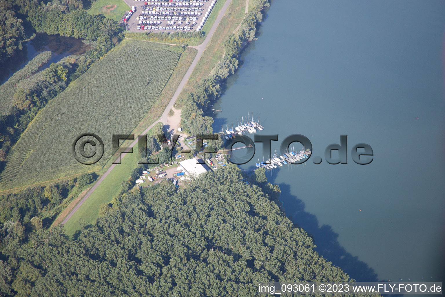 Luftbild von Wörth am Rhein, Segelclub im Ortsteil Maximiliansau im Bundesland Rheinland-Pfalz, Deutschland