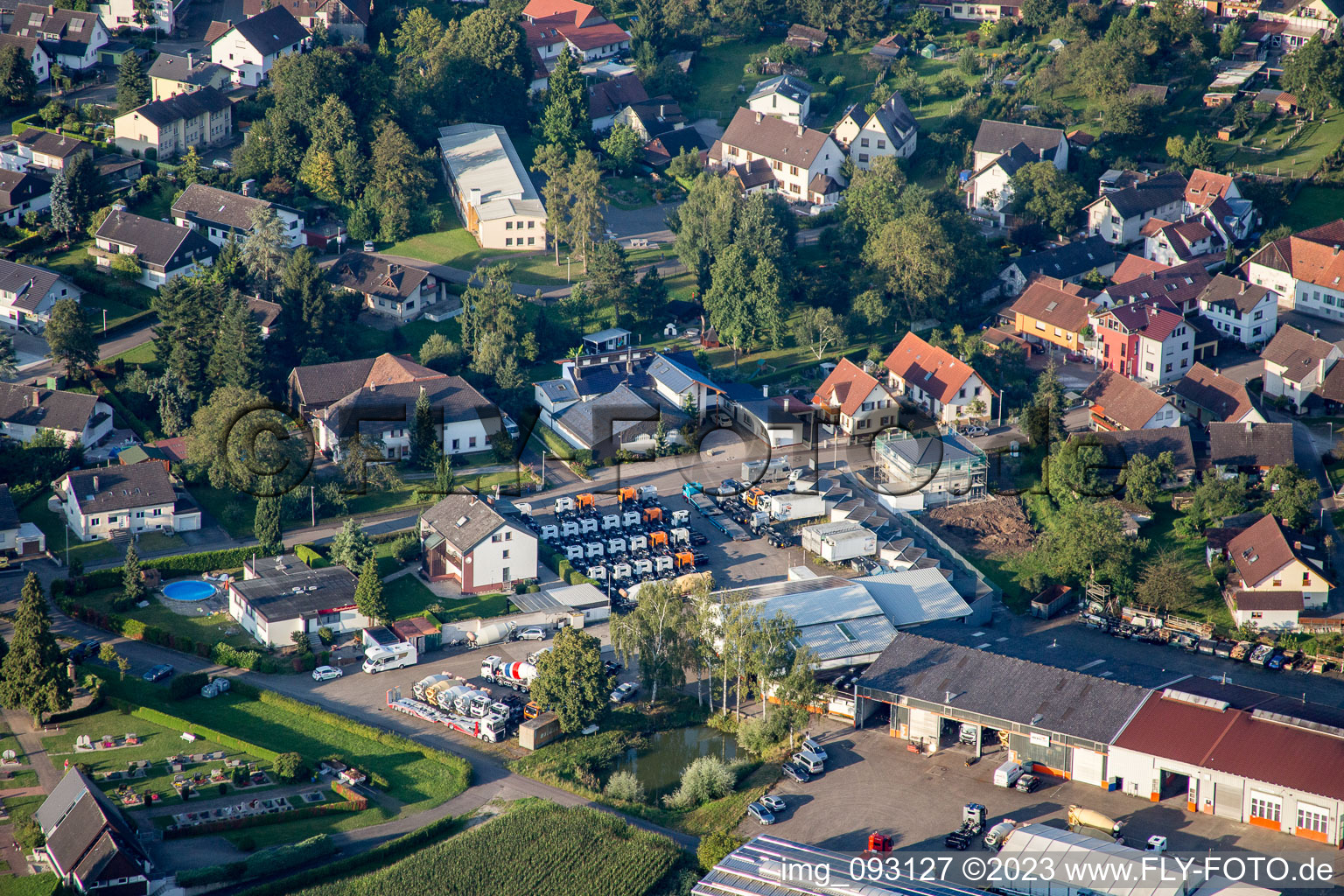 Luftbild von Bickel-tec GmbH im Ortsteil Helmlingen in Rheinau im Bundesland Baden-Württemberg, Deutschland