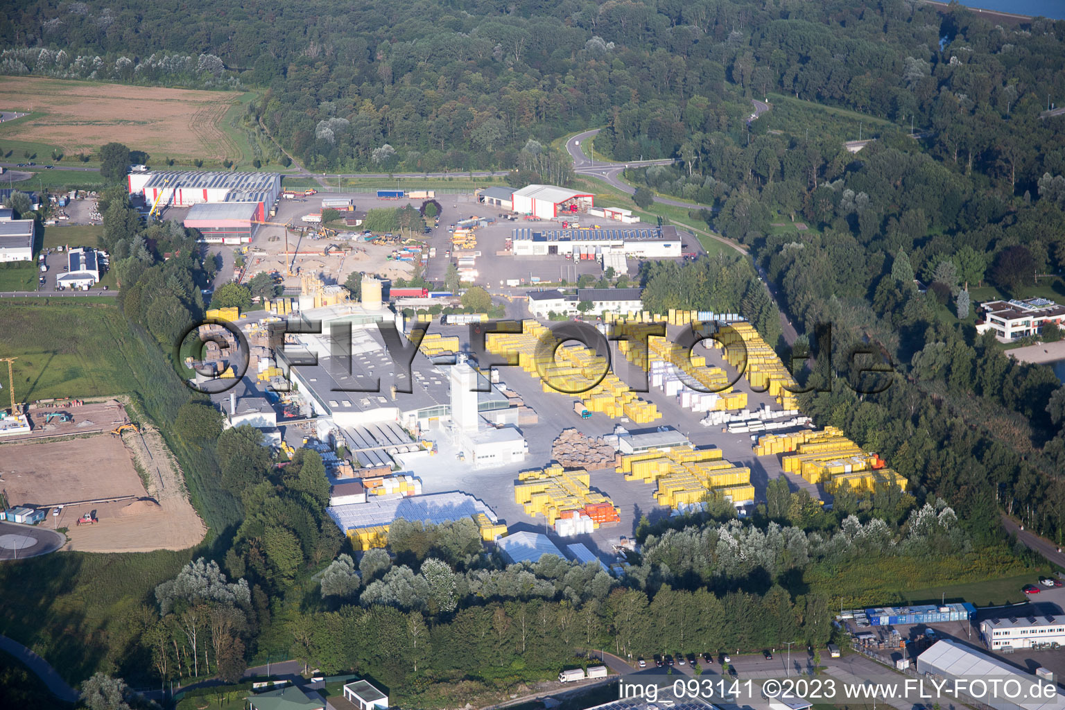 Ortsteil Freistett in Rheinau im Bundesland Baden-Württemberg, Deutschland aus der Luft betrachtet