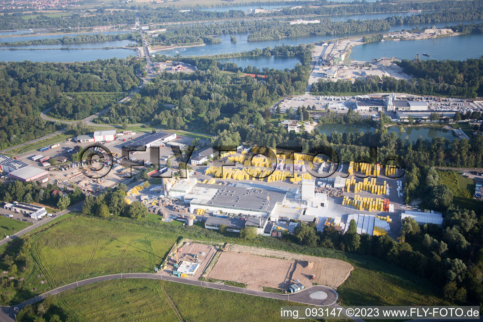 Luftbild von Xella Deutschland im Ortsteil Freistett in Rheinau im Bundesland Baden-Württemberg