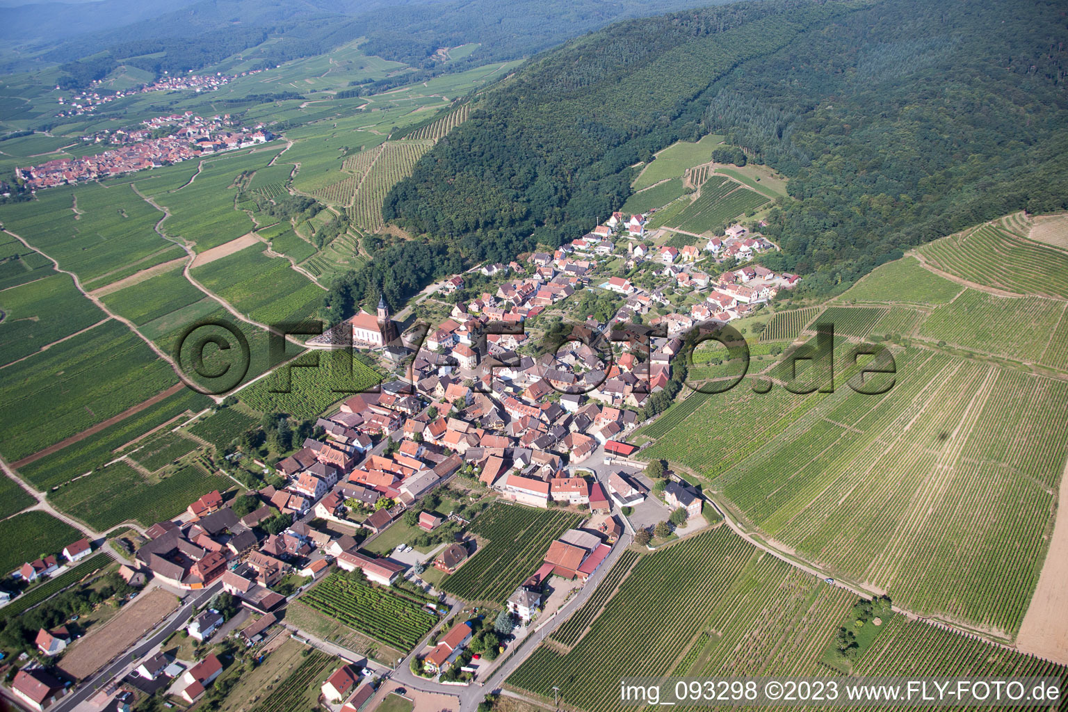 Luftbild von Orschwiller im Bundesland Bas-Rhin, Frankreich