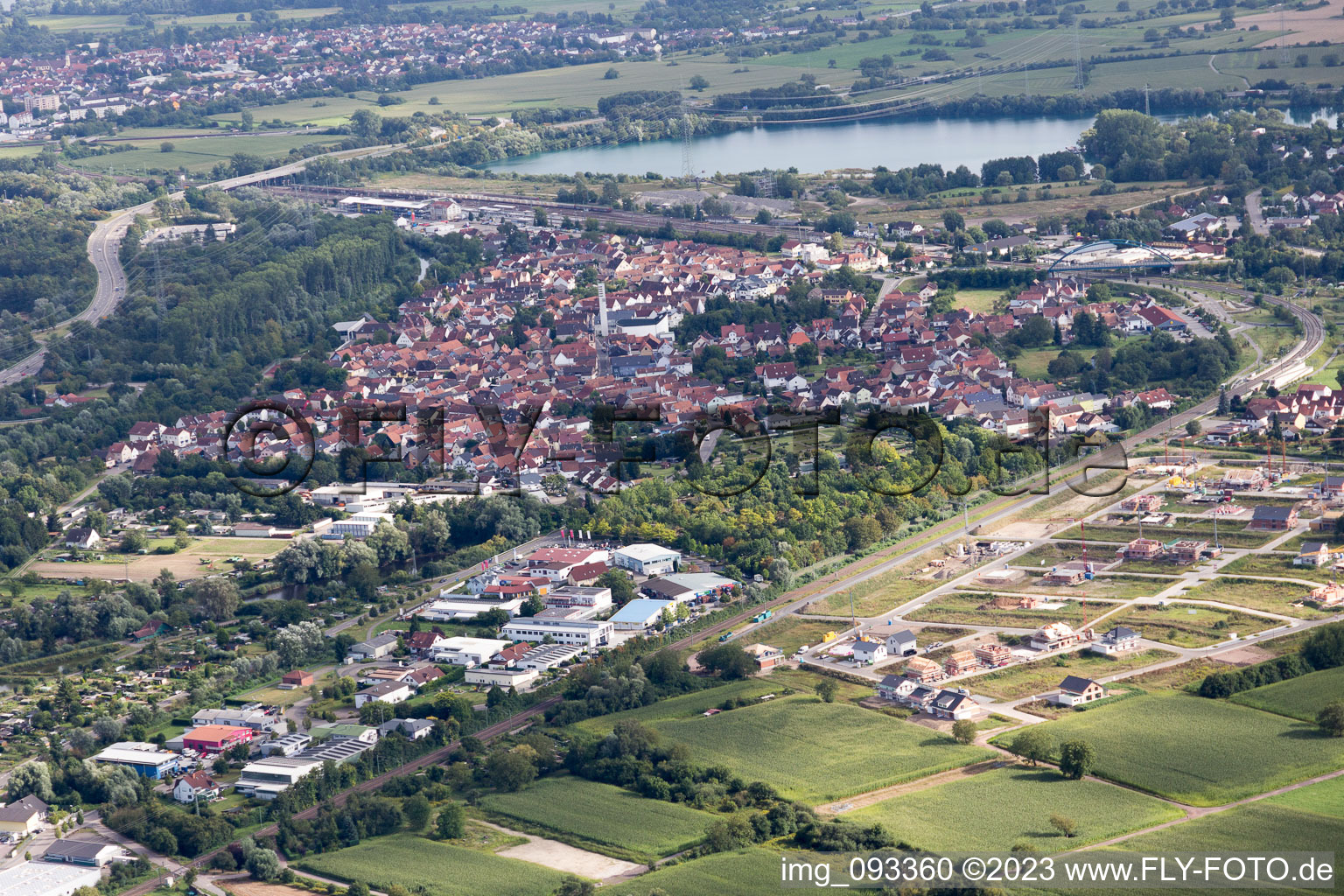 Luftaufnahme von Wörth am Rhein, Neubaugebiet im Bundesland Rheinland-Pfalz, Deutschland