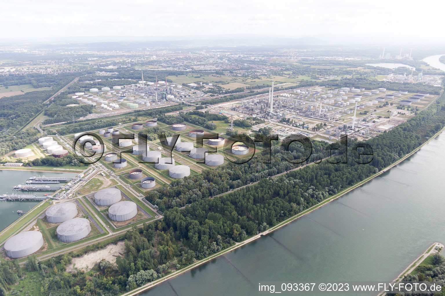 Luftbild von Karlsruhe Knielingen, Raffinerie im Bundesland Baden-Württemberg, Deutschland
