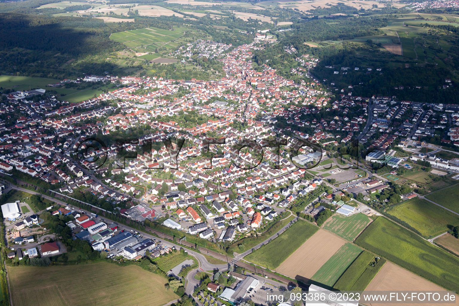 Weingarten im Bundesland Baden-Württemberg, Deutschland von einer Drohne aus