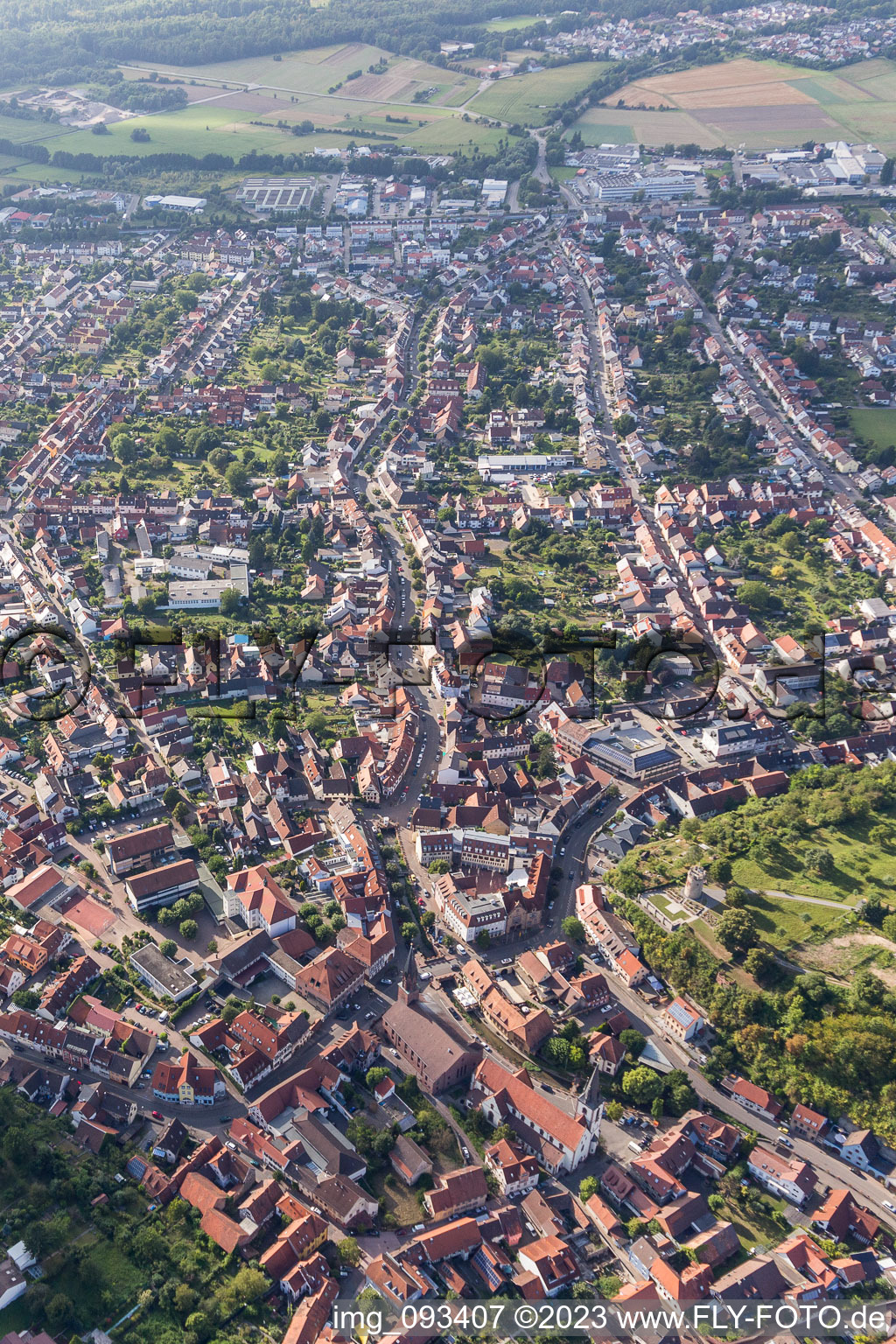Weingarten im Bundesland Baden-Württemberg, Deutschland aus der Drohnenperspektive