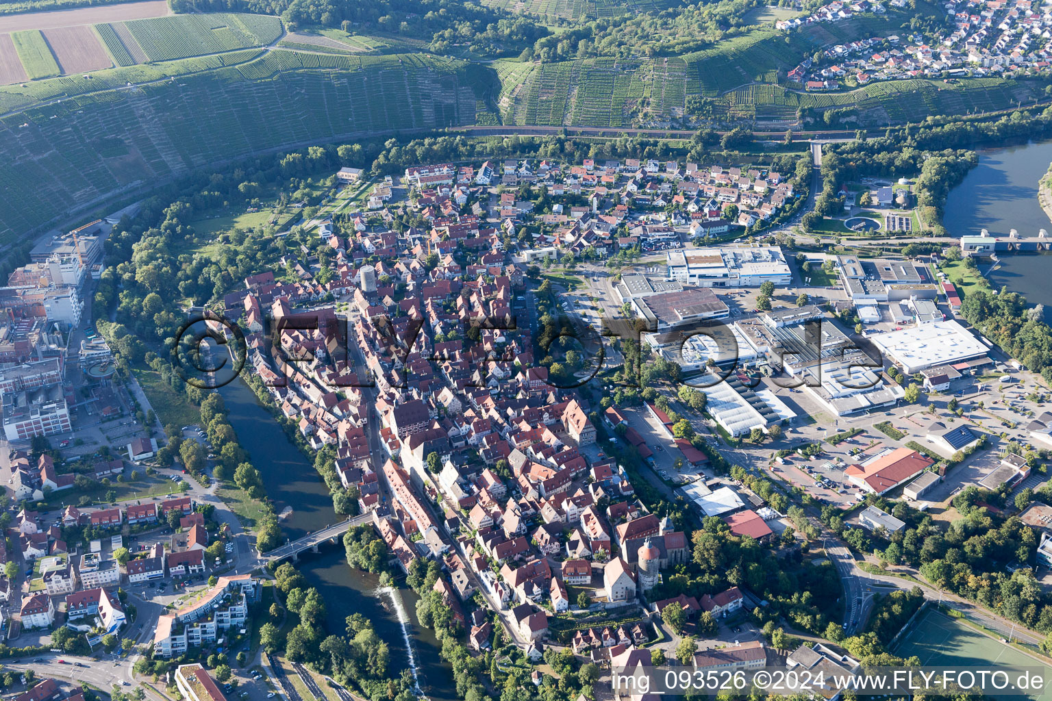 Drohnenbild von Besigheim im Bundesland Baden-Württemberg, Deutschland