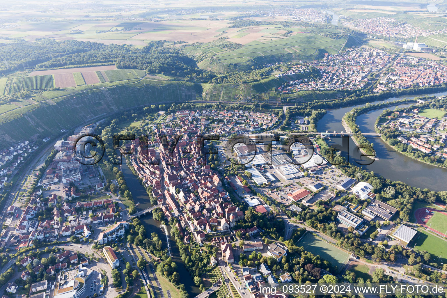 Besigheim im Bundesland Baden-Württemberg, Deutschland aus der Drohnenperspektive
