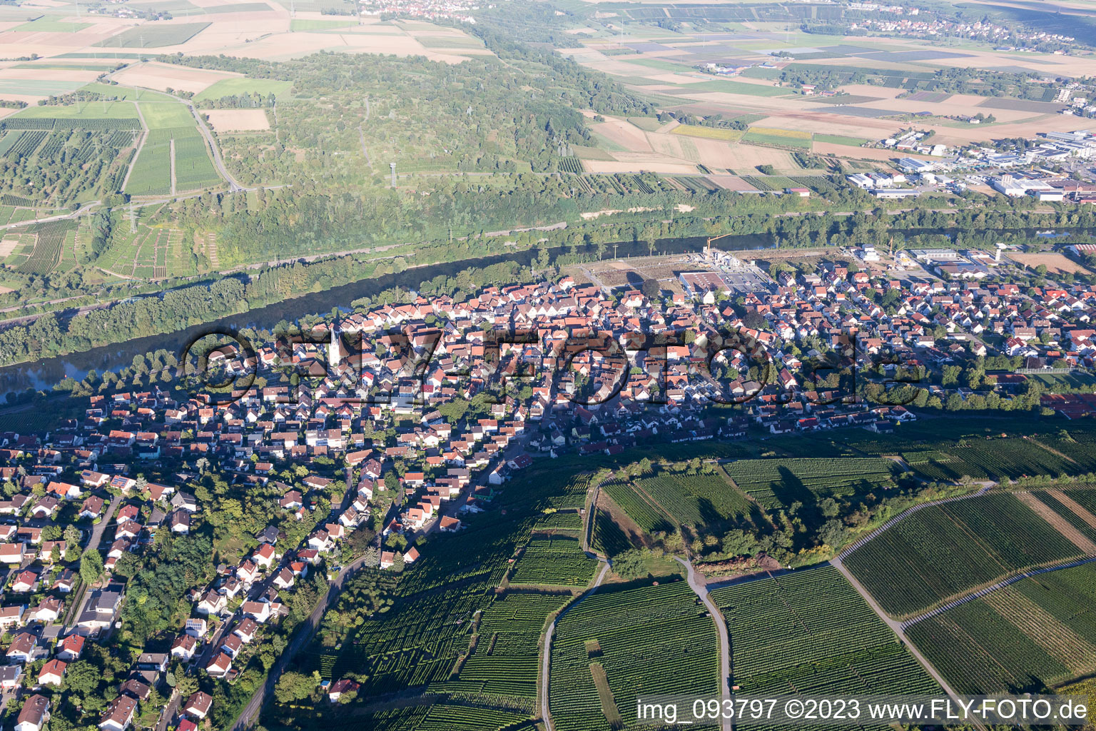 Luftbild von Gemmrigheim im Bundesland Baden-Württemberg, Deutschland