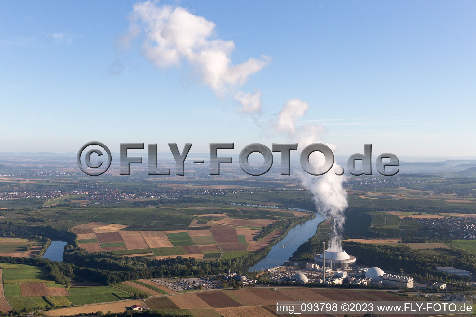 Luftbild von Neckarwestheim, KKW im Bundesland Baden-Württemberg, Deutschland