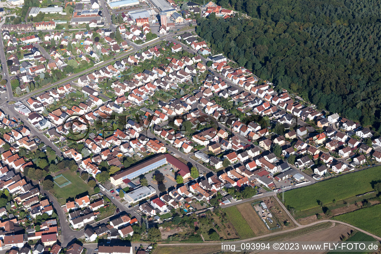 Jockgrim im Bundesland Rheinland-Pfalz, Deutschland von oben