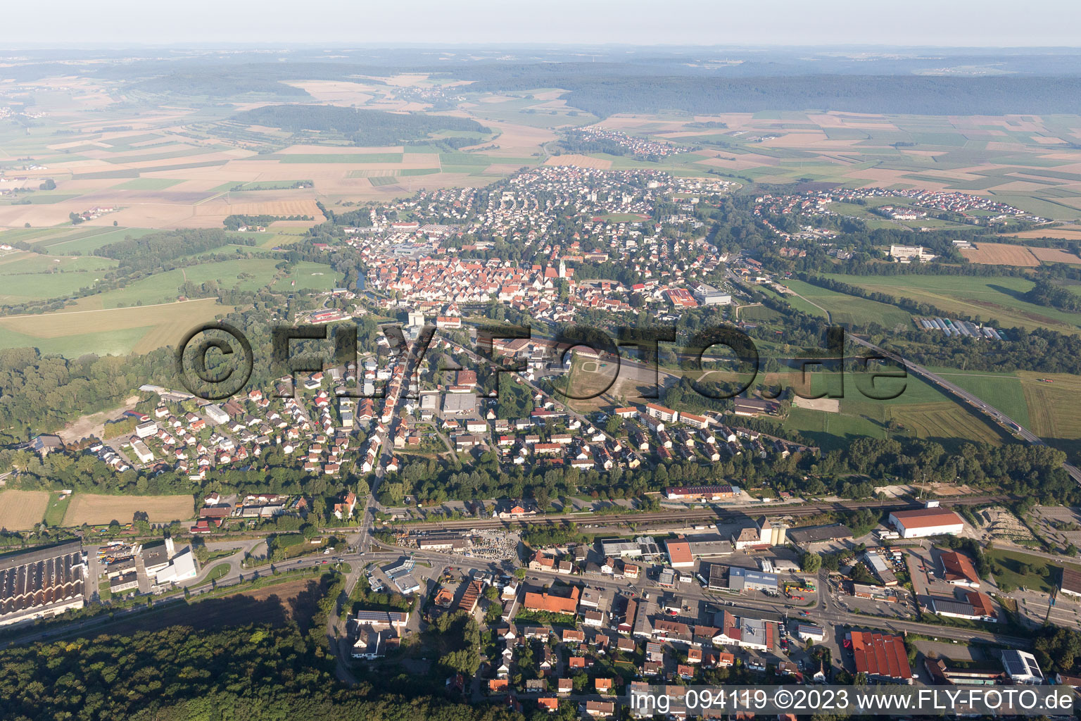 Schrägluftbild von Riedlingen im Bundesland Baden-Württemberg, Deutschland