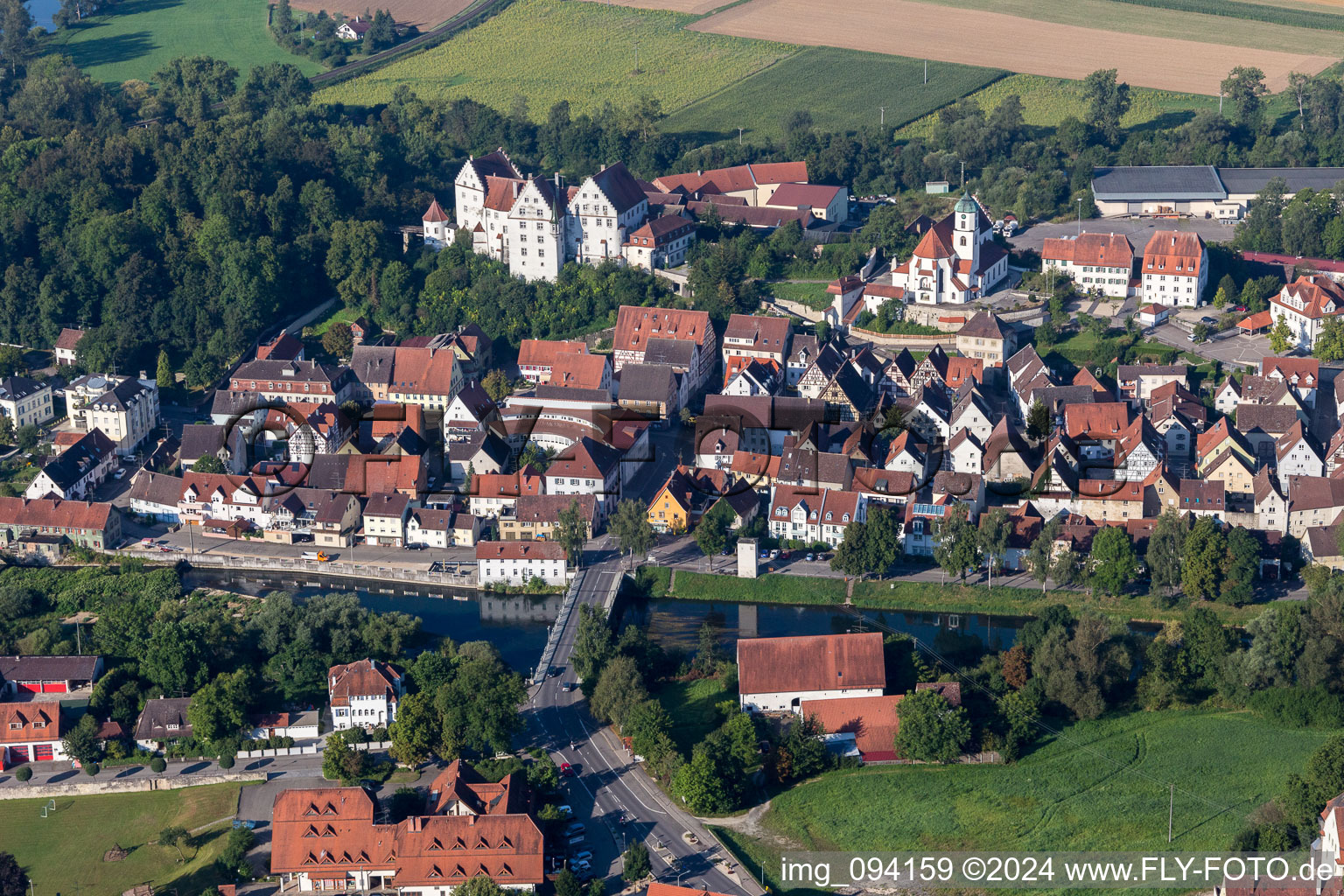 Luftbild von Schloß Scheer in Scheer im Bundesland Baden-Württemberg, Deutschland