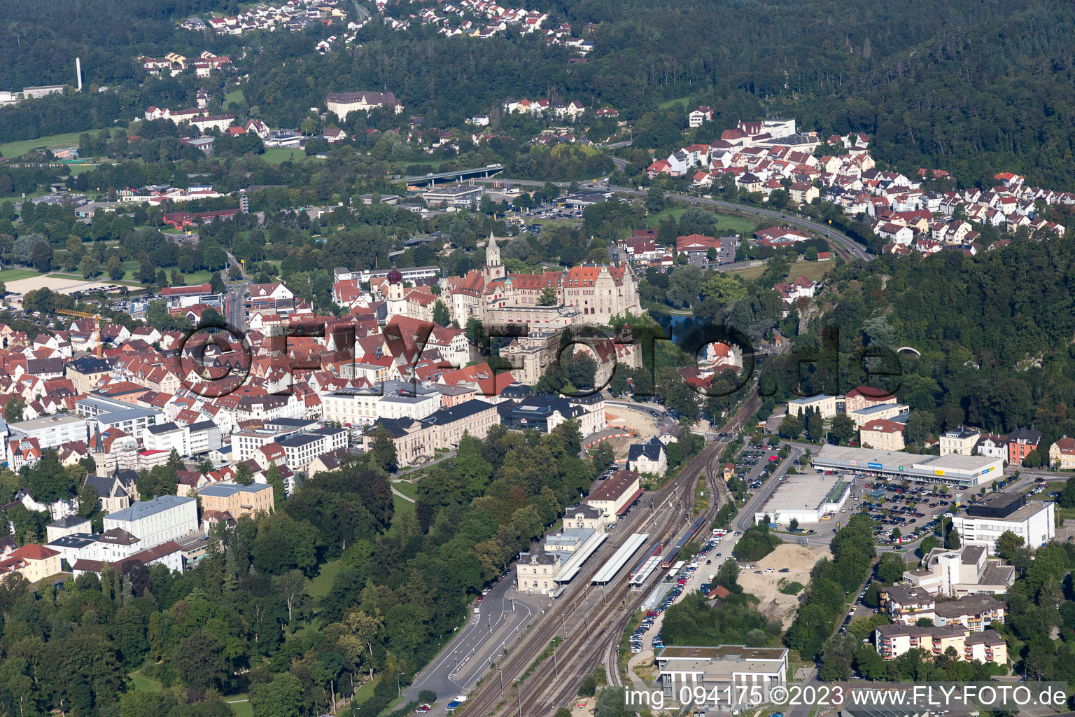 Luftbild von Sigmaringen im Bundesland Baden-Württemberg, Deutschland