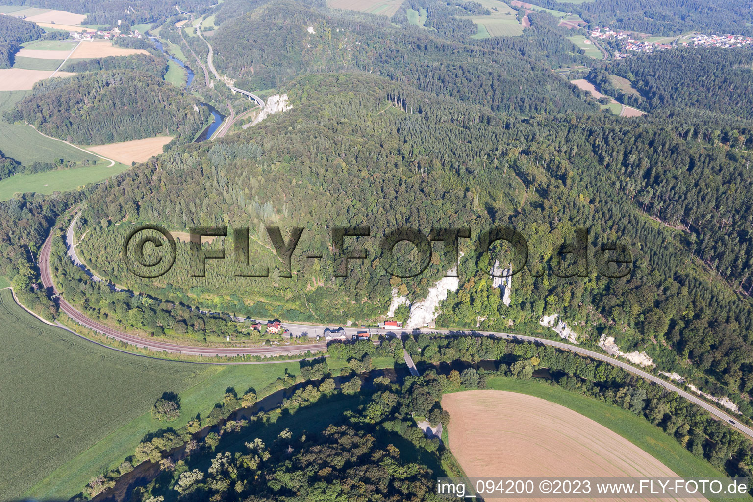 Luftaufnahme von Inzigkofen im Bundesland Baden-Württemberg, Deutschland