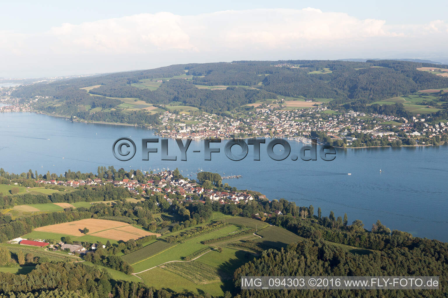 Luftbild von Steckborn im Bundesland Thurgau, Schweiz
