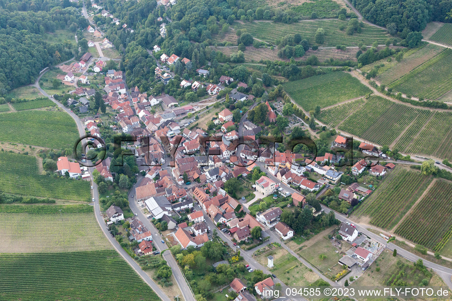 Leinsweiler im Bundesland Rheinland-Pfalz, Deutschland aus der Luft betrachtet