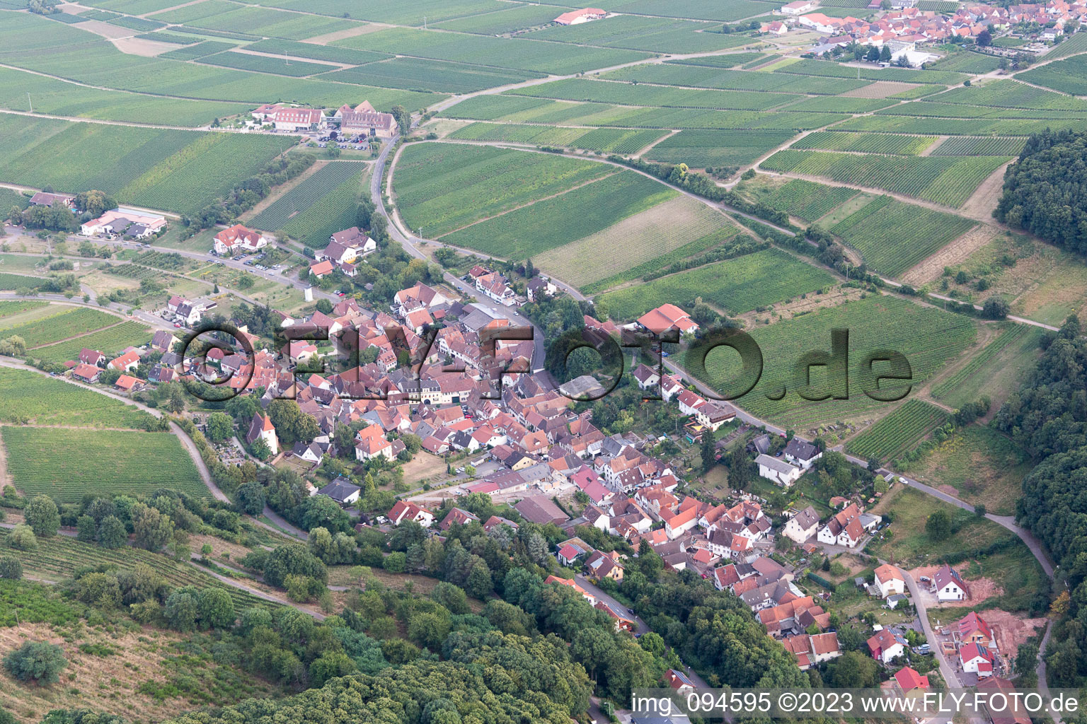 Leinsweiler im Bundesland Rheinland-Pfalz, Deutschland aus der Luft