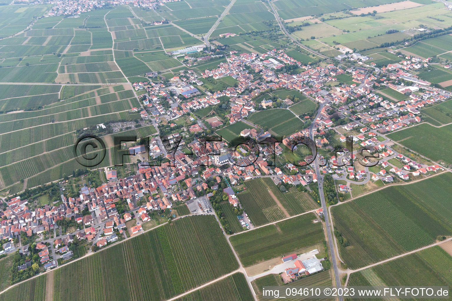 Edesheim im Bundesland Rheinland-Pfalz, Deutschland von einer Drohne aus