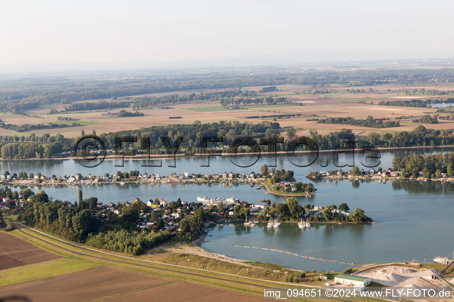 Eicher See Wochenendhausgebiet in Hamm Am Rhein im Bundesland Rheinland-Pfalz, Deutschland von oben