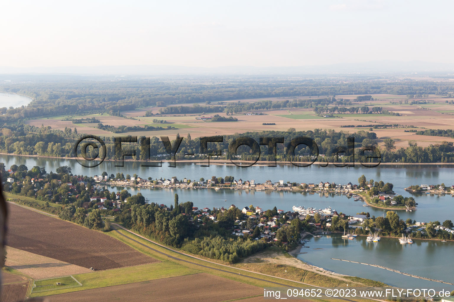 Eicher See Wochenendhausgebiet in Hamm Am Rhein im Bundesland Rheinland-Pfalz, Deutschland aus der Luft