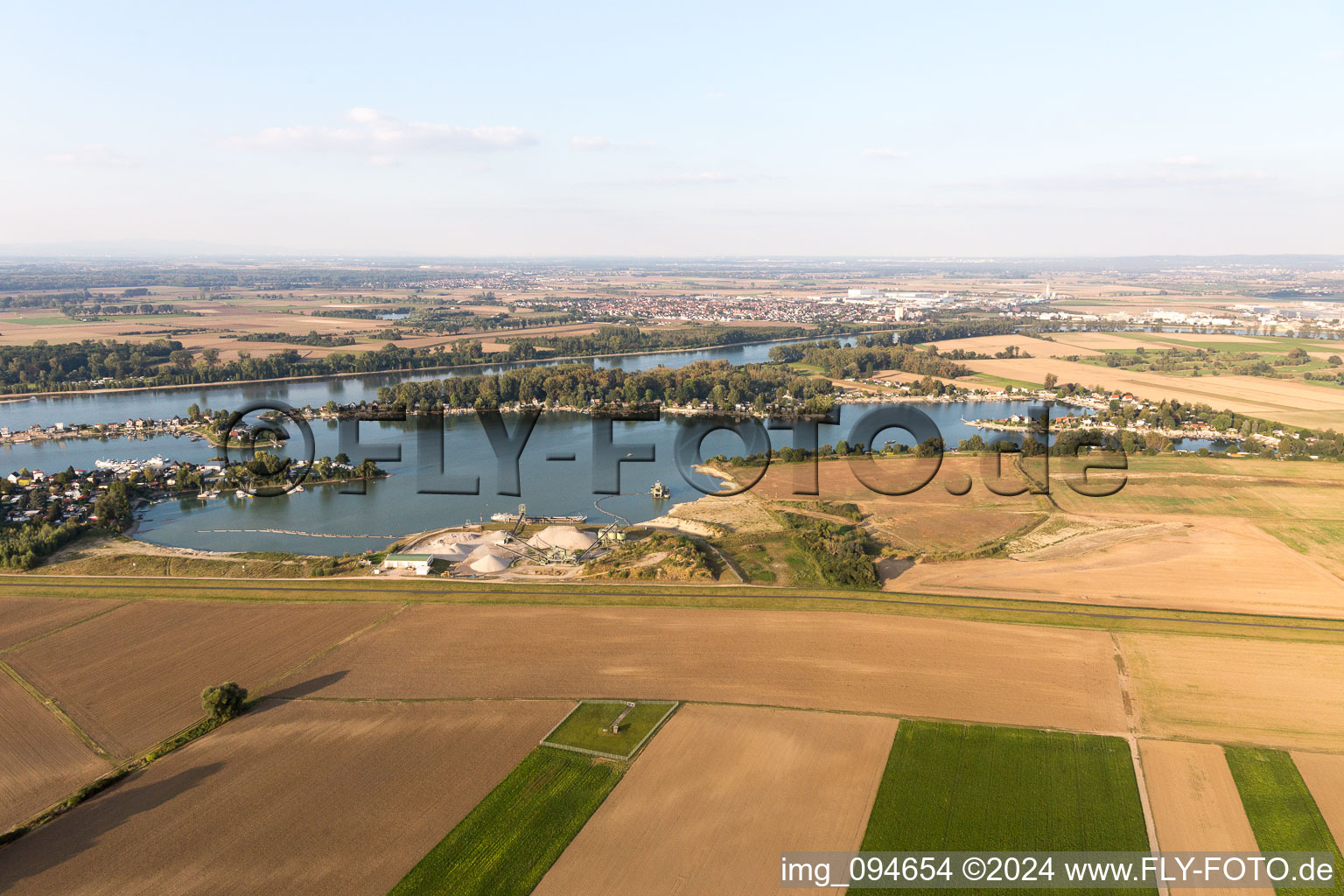 Eicher See Wochenendhausgebiet in Hamm Am Rhein im Bundesland Rheinland-Pfalz, Deutschland von oben gesehen