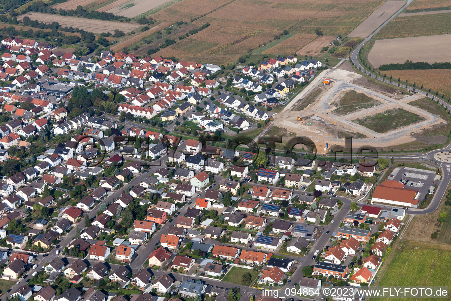 Luftaufnahme von Liedolsheim im Bundesland Baden-Württemberg, Deutschland