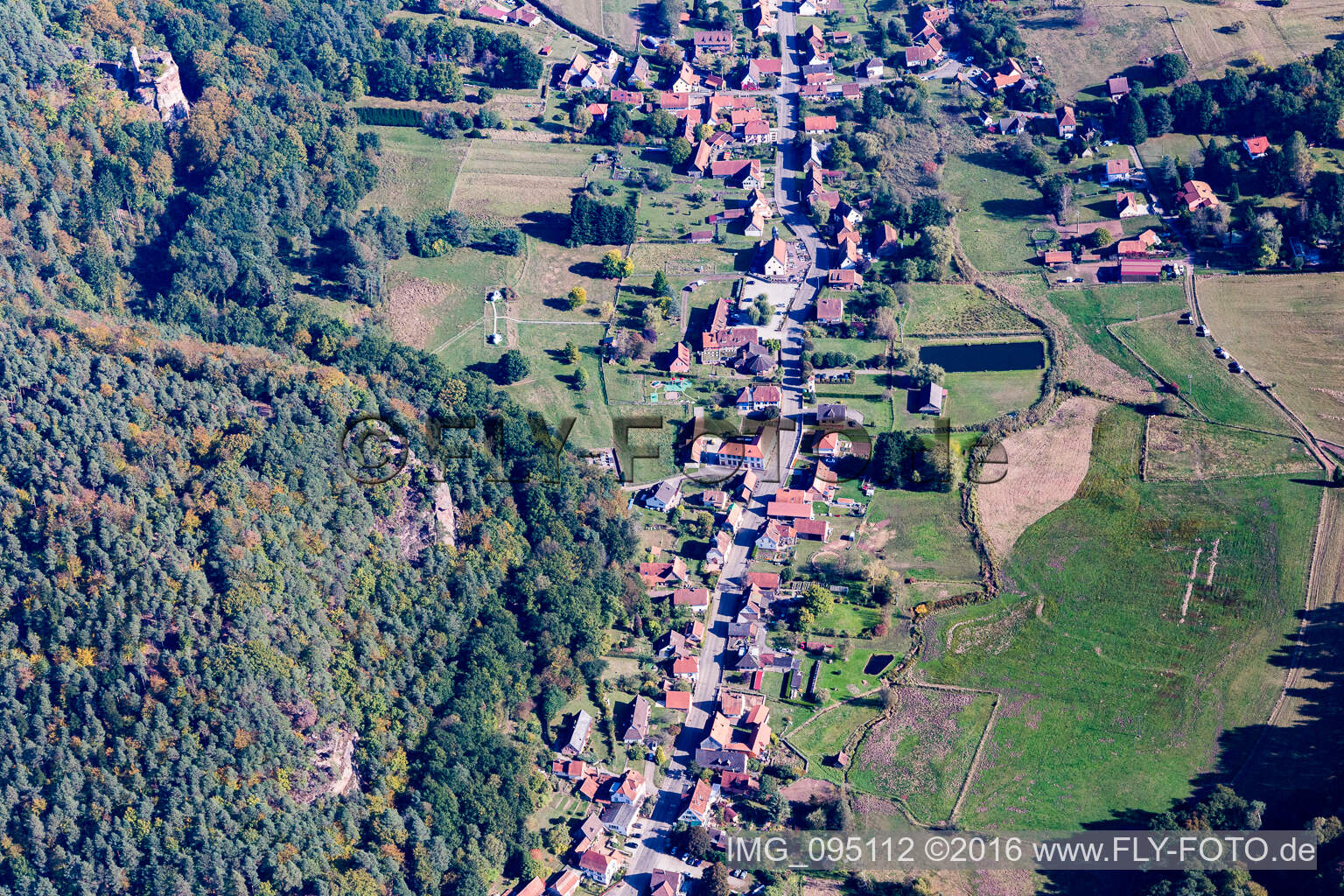 Obersteinbach im Bundesland Bas-Rhin, Frankreich aus der Luft