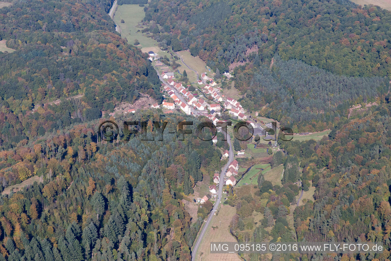 Luftbild von Schorbach im Bundesland Moselle, Frankreich