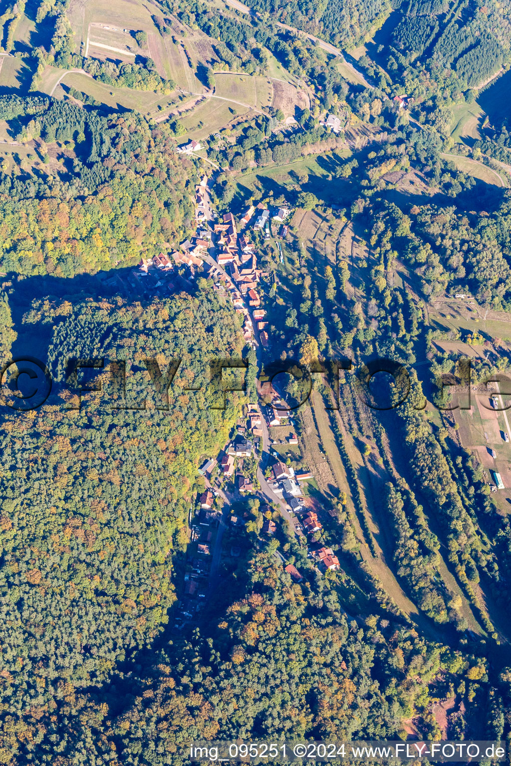 Oberschlettenbach im Bundesland Rheinland-Pfalz, Deutschland vom Flugzeug aus