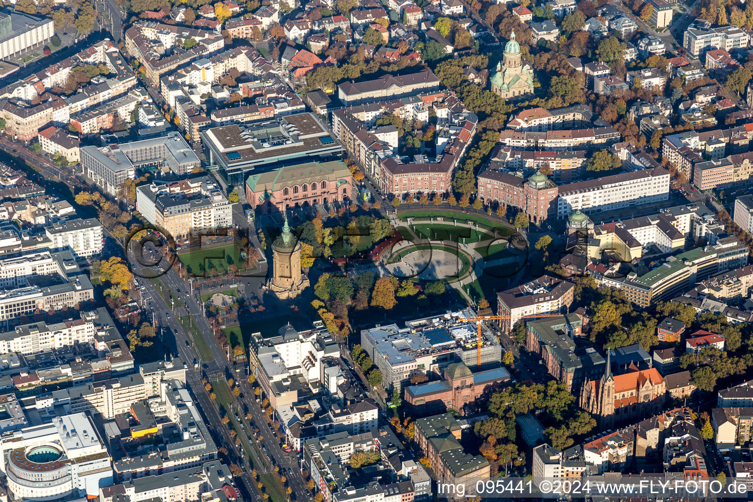 Wasserturm Augustaanlage im Ortsteil Oststadt in Mannheim im Bundesland Baden-Württemberg, Deutschland