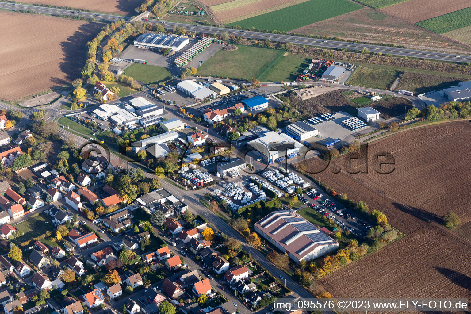 Luftaufnahme von Hochdorf-Assenheim im Bundesland Rheinland-Pfalz, Deutschland