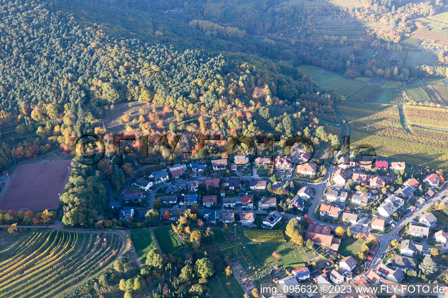 Sankt Martin im Bundesland Rheinland-Pfalz, Deutschland von oben gesehen