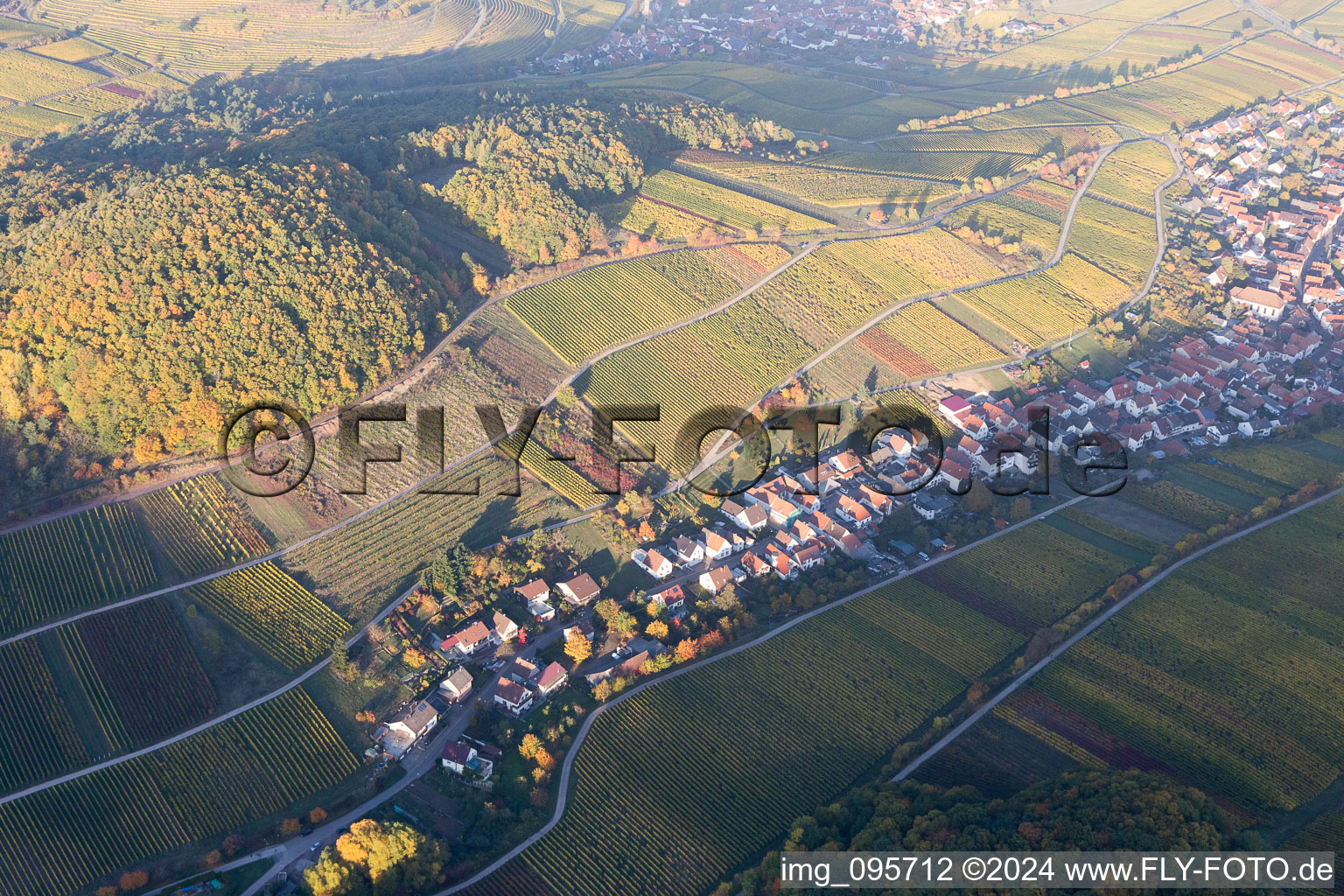 Drohnenbild von Ranschbach im Bundesland Rheinland-Pfalz, Deutschland