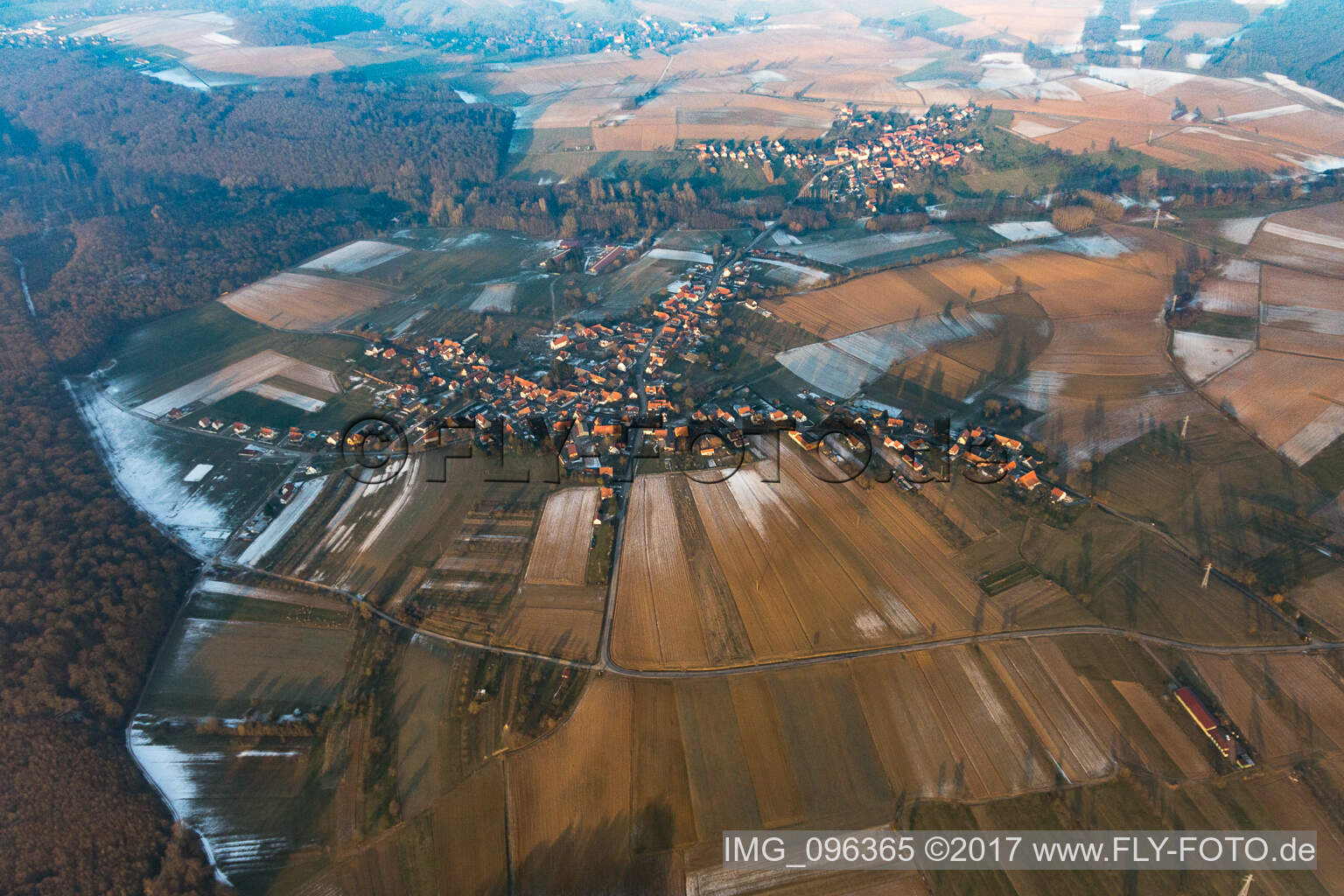 Luftbild von Memmelshoffen im Bundesland Bas-Rhin, Frankreich
