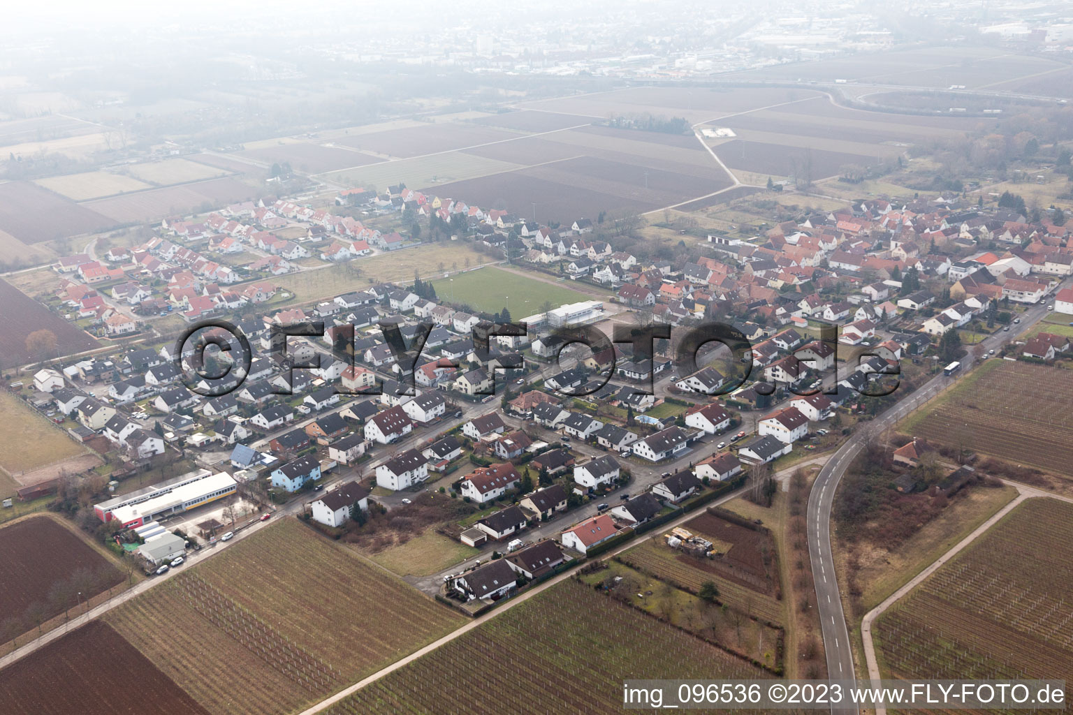 Luftbild von Ortsteil Dammheim in Landau in der Pfalz im Bundesland Rheinland-Pfalz, Deutschland