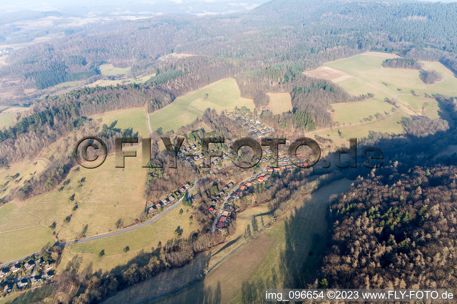 Luftbild von Reichelsheim, Ferienhaussiedlung Unter-Ostern am Formbach im Bundesland Hessen, Deutschland
