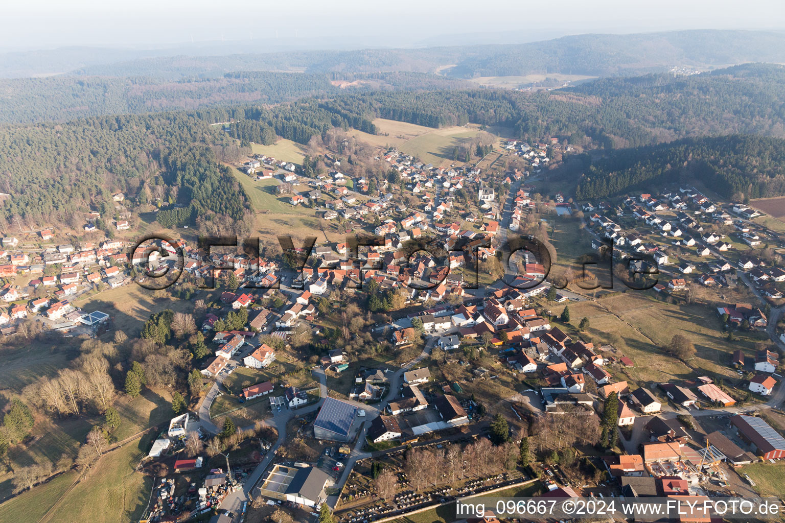 Luftbild von Ortsteil Hammelbach in Grasellenbach im Bundesland Hessen, Deutschland