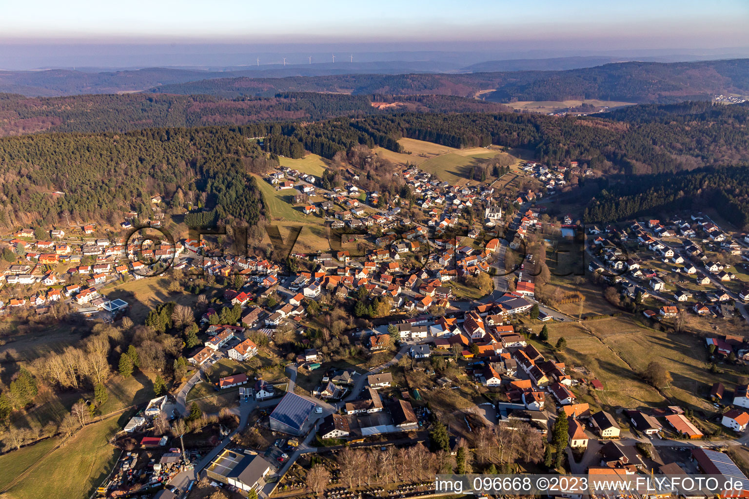 Luftbild von Ortsteil Hammelbach in Grasellenbach im Bundesland Hessen, Deutschland