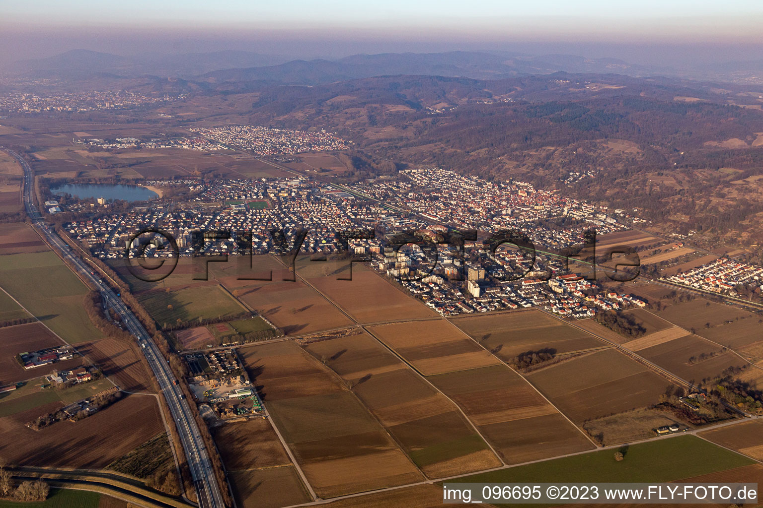 Luftaufnahme von Hemsbach im Bundesland Baden-Württemberg, Deutschland