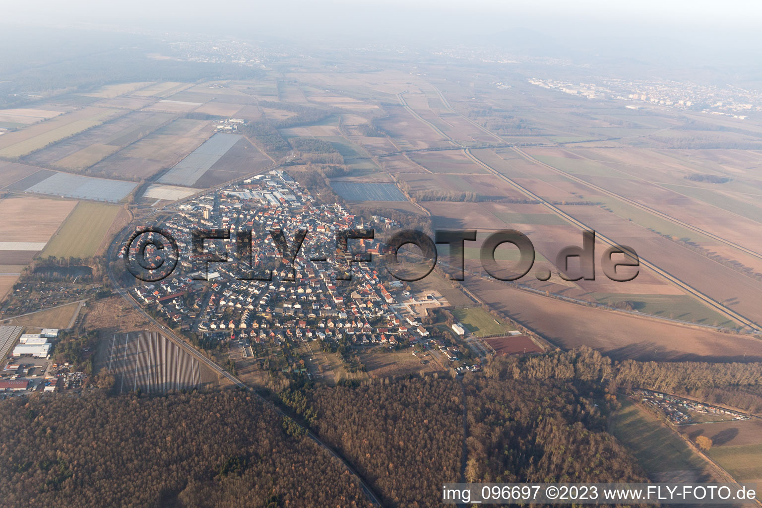 Luftbild von Hüttenfeld im Bundesland Hessen, Deutschland