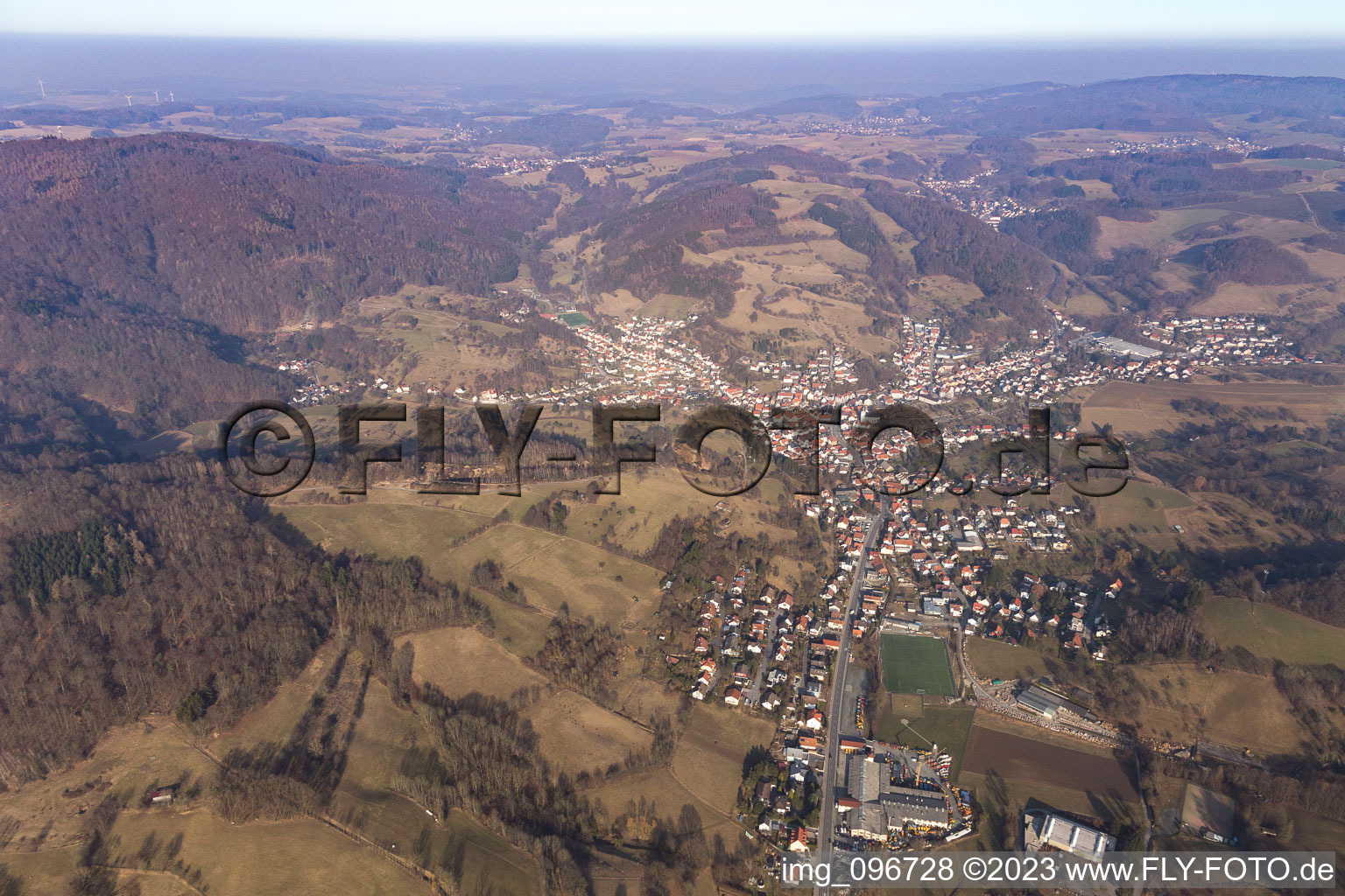 Luftbild von Lautertal im Bundesland Hessen, Deutschland