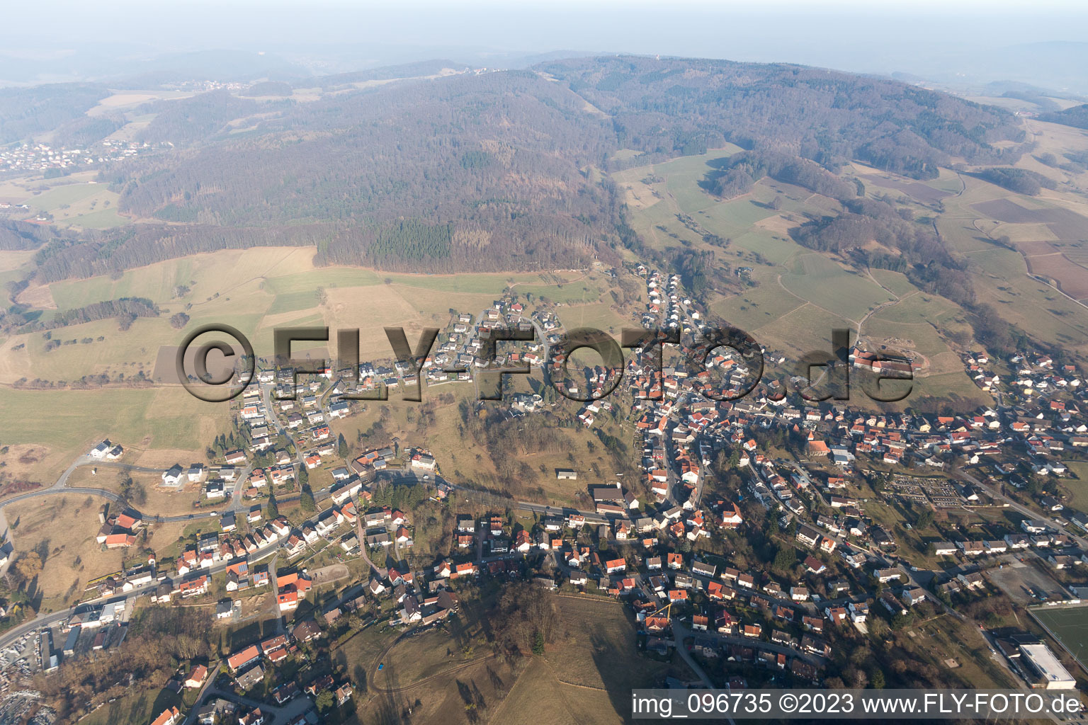 Luftbild von Gadernheim im Bundesland Hessen, Deutschland